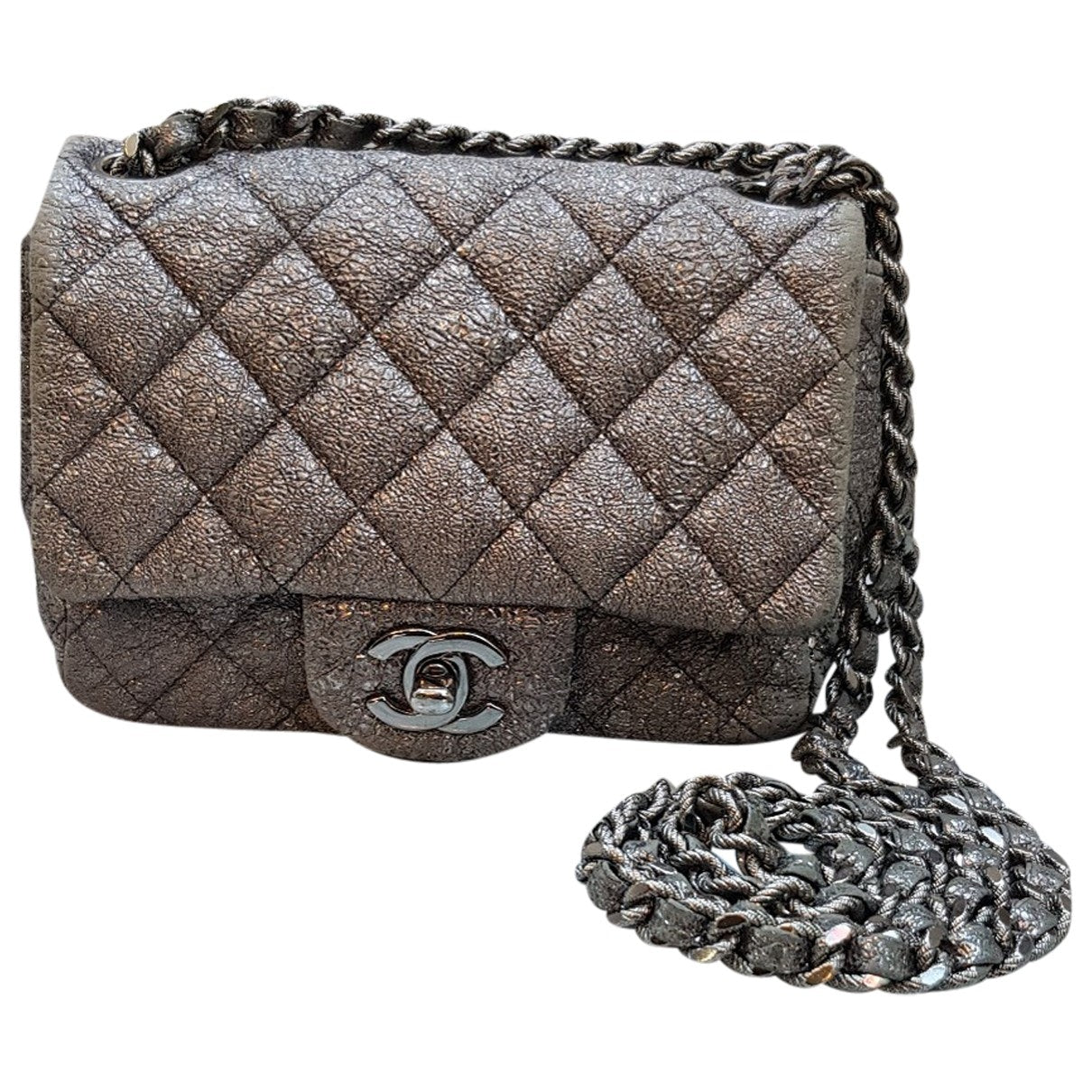 timeless/classique silver leather handbag Signature