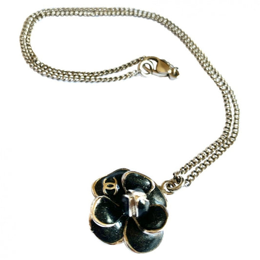 Chanel camélia black steel necklaces Jewelry