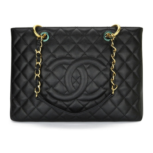 grand shopping black leather handbag Refined