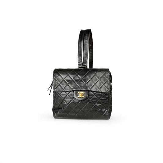 Chanel timeless/classique black leather backpacks Bag