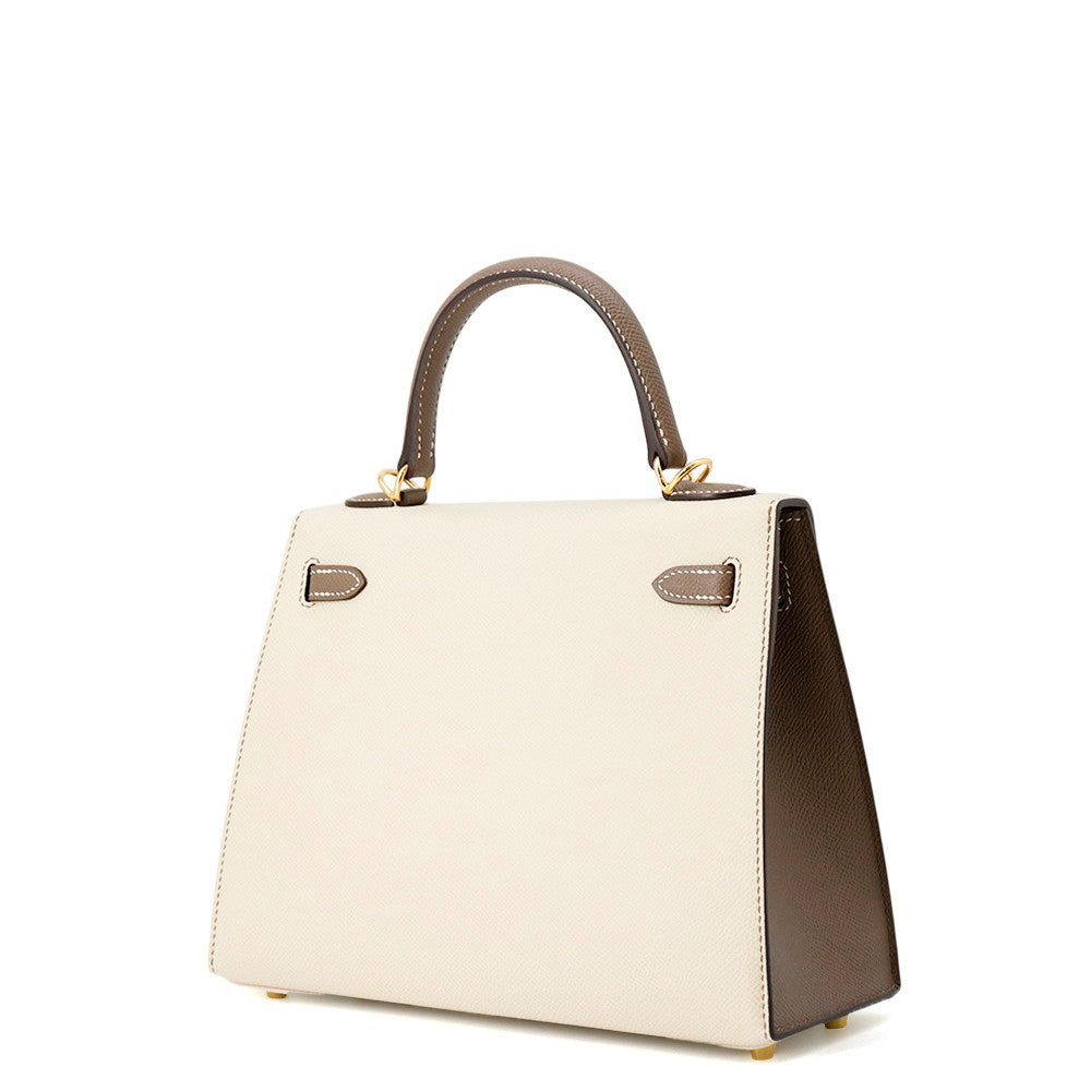 Kelly Sellier Spo Craie Etoupe Epsom Size Travel Bag