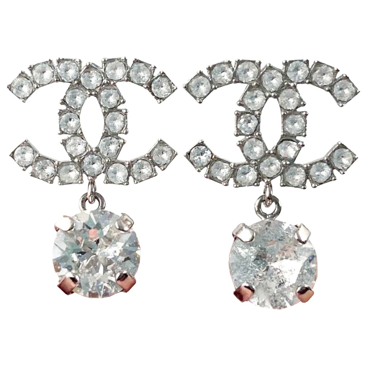 cc silver metal earrings Jewelry Daily