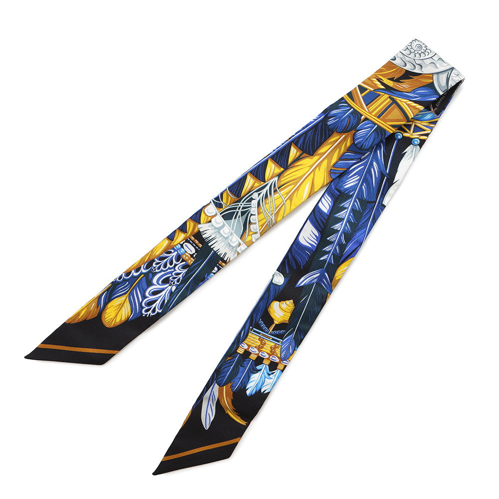 Twilly Dance Pacific Nuit Jaune Vif Silk Black Blue Travel Bag