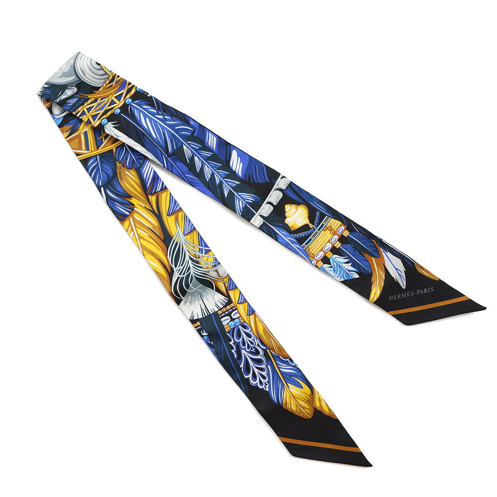 Twilly Dance Pacific Nuit Jaune Vif Silk Black Blue Travel Bag