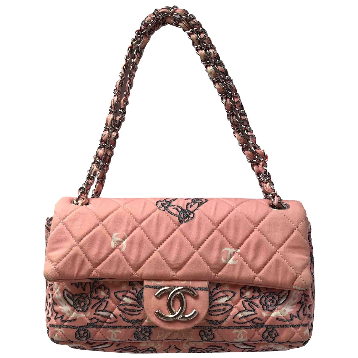 timeless/classique pink cloth handbag Signature