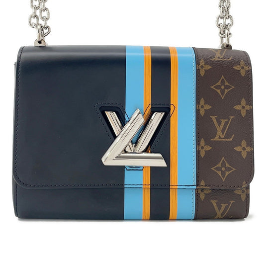 Louis Vuitton Twist Marron ColorM42346 Calf Noir Blue MM Leather Handbag