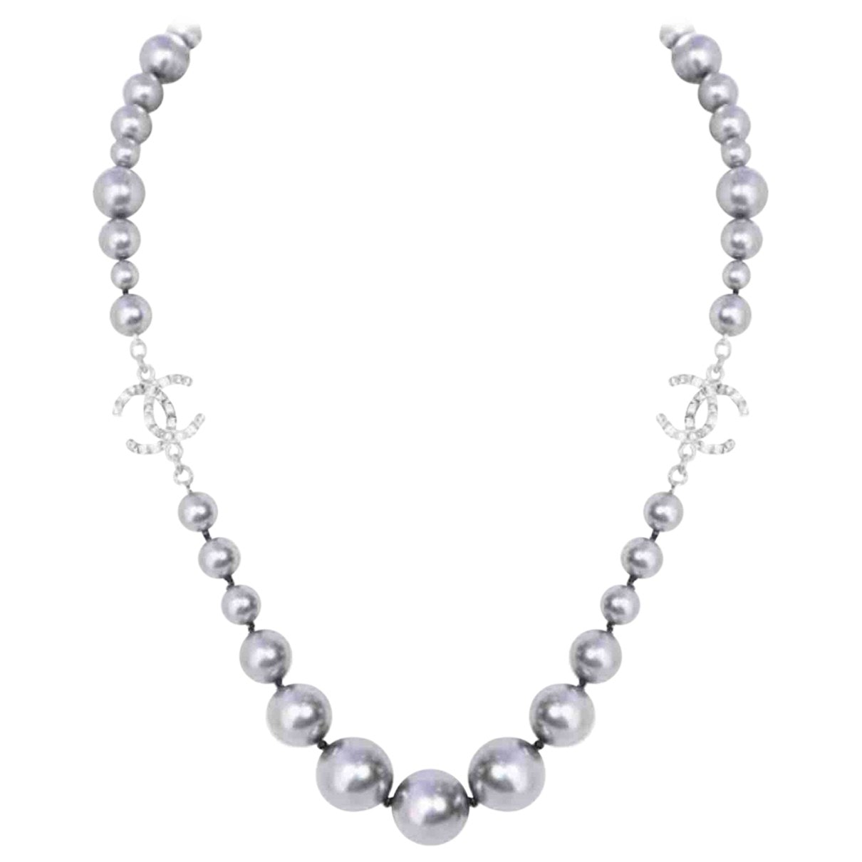 Chanel cc grey metal necklaces Jewelry