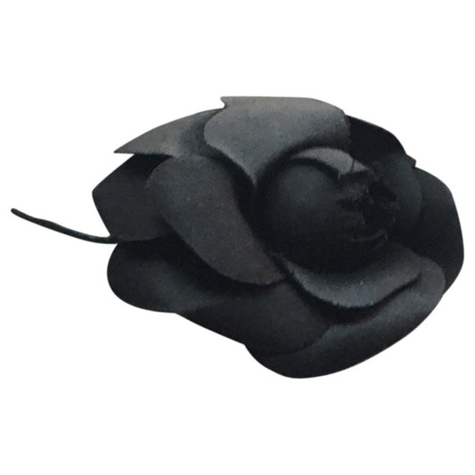 Chanel camélia black silk pins & brooches Jewelry