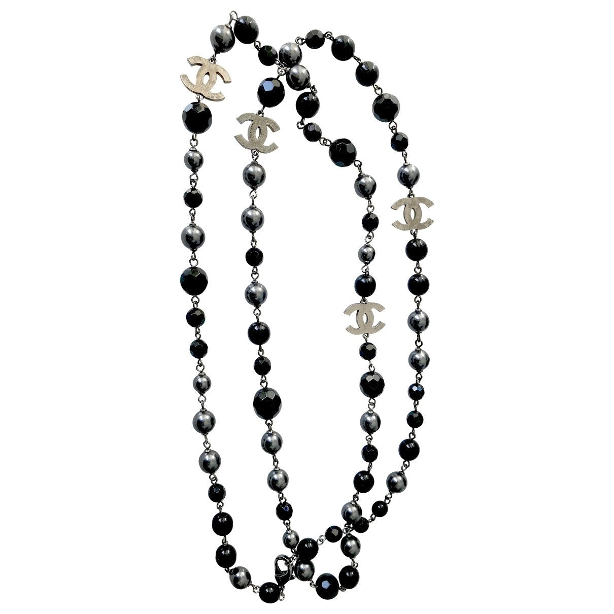 Chanel cc anthracite metal long necklaces Jewelry