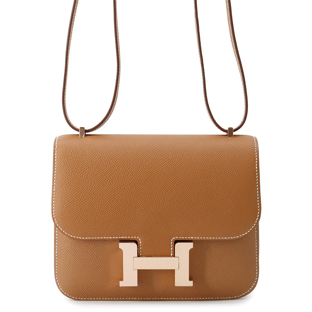 Constance Miroir Epsom Size Handbag Gold Travel Bag Mini Handbag