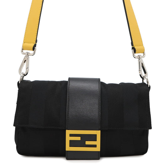 Fendi Shoulder Bag ?Pecan for Men Yellow7VA472 Leather Nylon Black