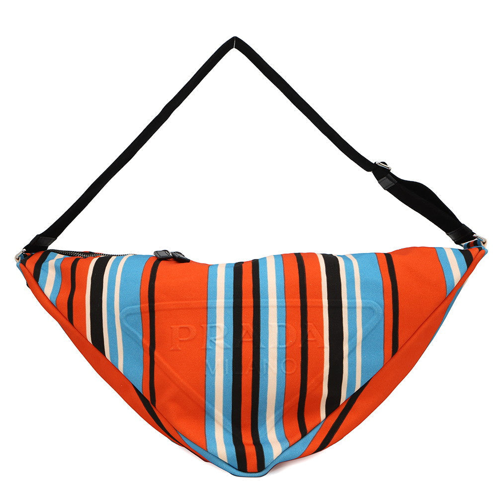 Triangle Shoulder Bag Orange Vy Size Canvas Blue