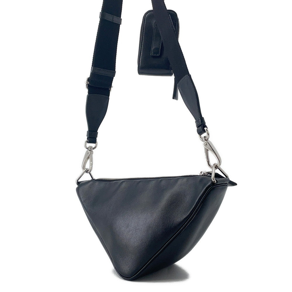 Triangle Way Shoulder Bag Bh Leather Black
