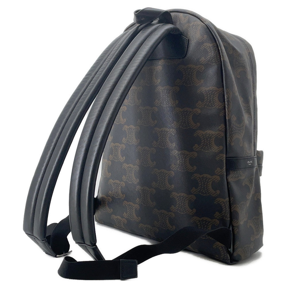 Triomphe Backpack Pvc Handbag Leather Black