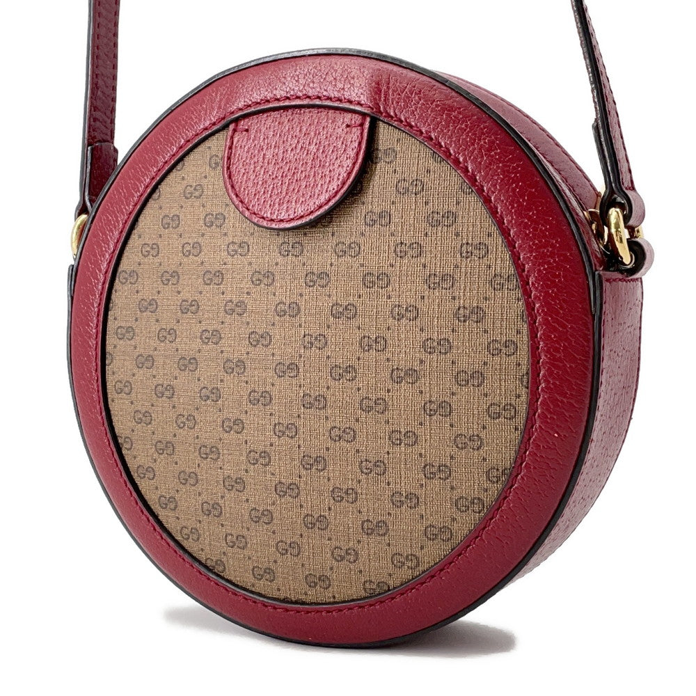 Gucci GG Supreme Round Doraemon Collaboration Leather Brown Shoulder Bag