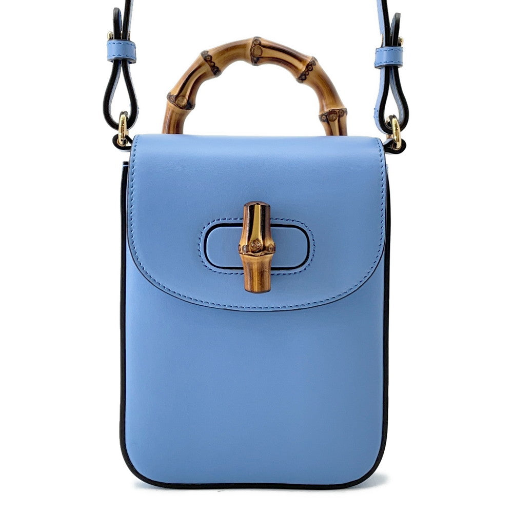 Gucci Bamboo 3WAY Backpack Light Blue702106 Leather Mini