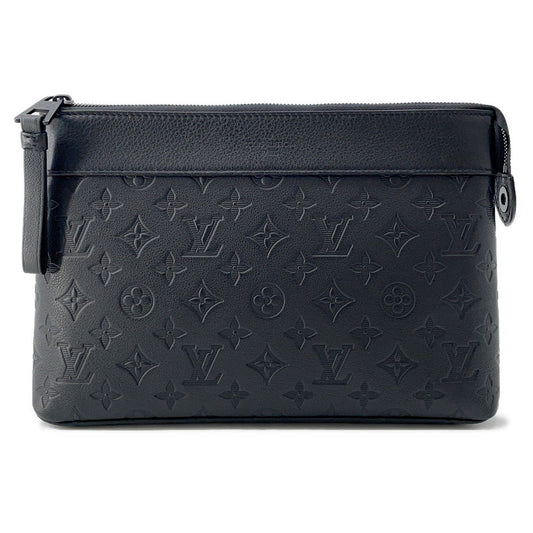 Louis Vuitton Pochette Voyage Souple NoirM82545 Shadow Monogram Clutch Bag