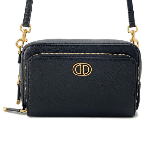 Dior Shoulder Bag ?Caro double pouch BlackS7431UBAE Leather