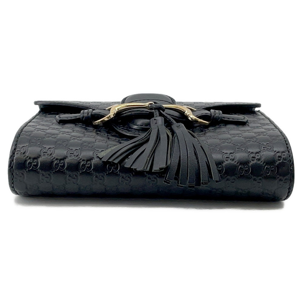 Gucci Emily ChainShoulder Black449636 MicroGuccissimaLeather Shoulder Bag