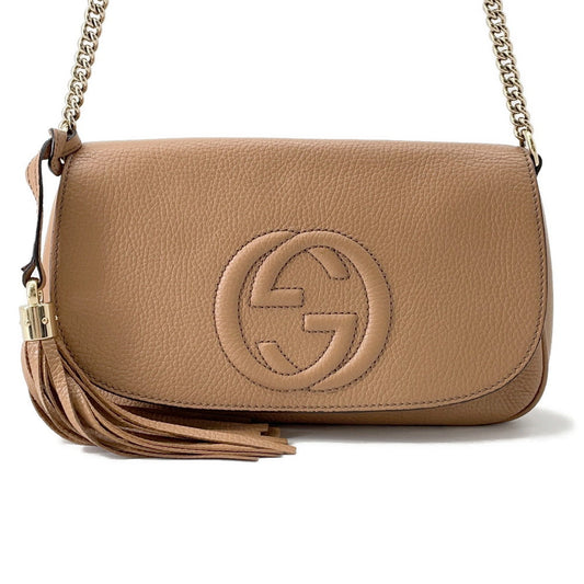 Gucci Soho ChainShoulder Beige536224 Leather Shoulder Bag