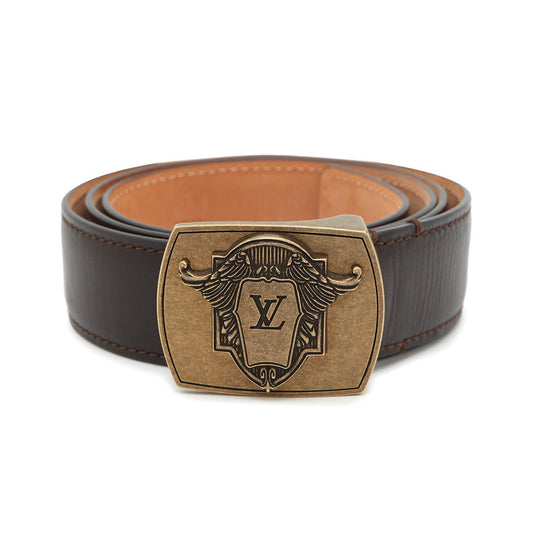 Louis Vuitton Utahline Exxon Belt Brown Leather