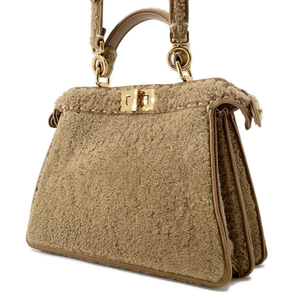 Fendi Peekaboo Icy You Brown8Bn327 Mouton Small Travel Bag