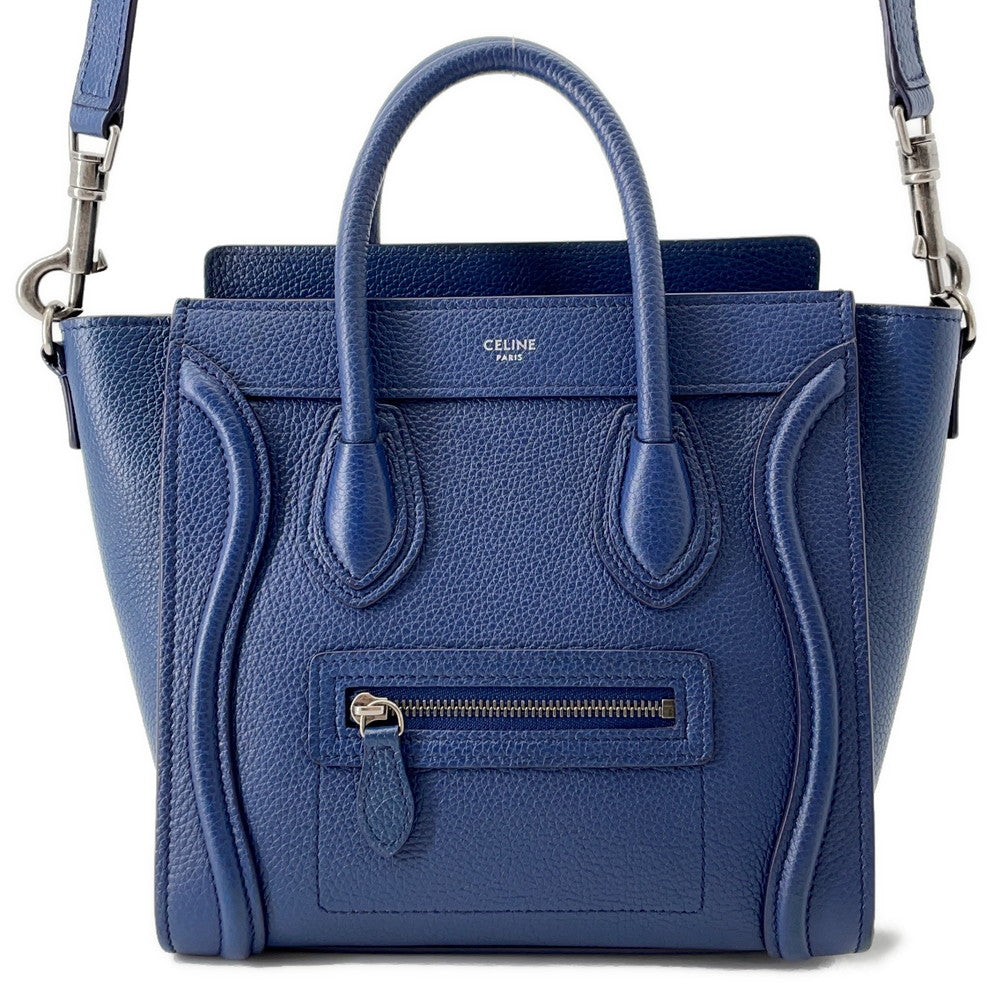 Luggage Shopper Size Nano Handbag Leather Blue Travel Bag
