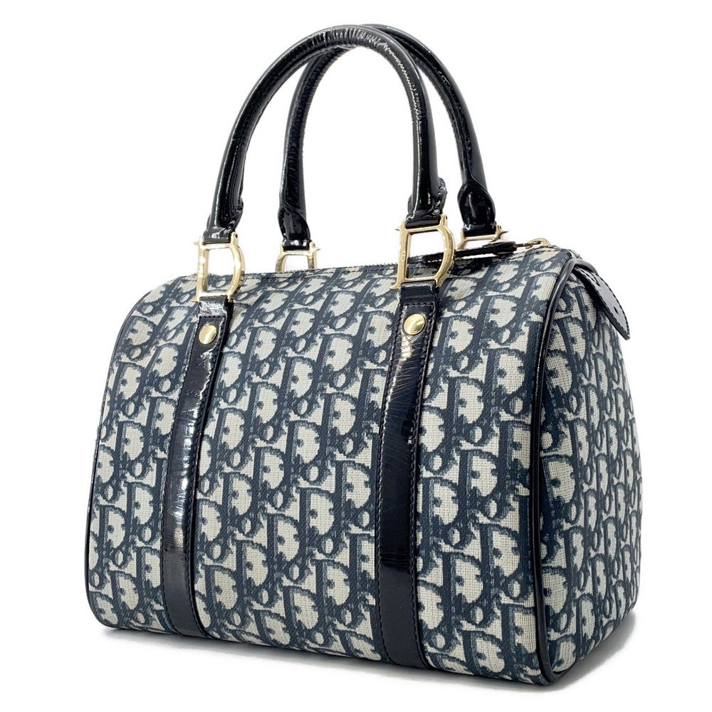 Dior Trotter Travel Bag Navy Pvc Patent Leather