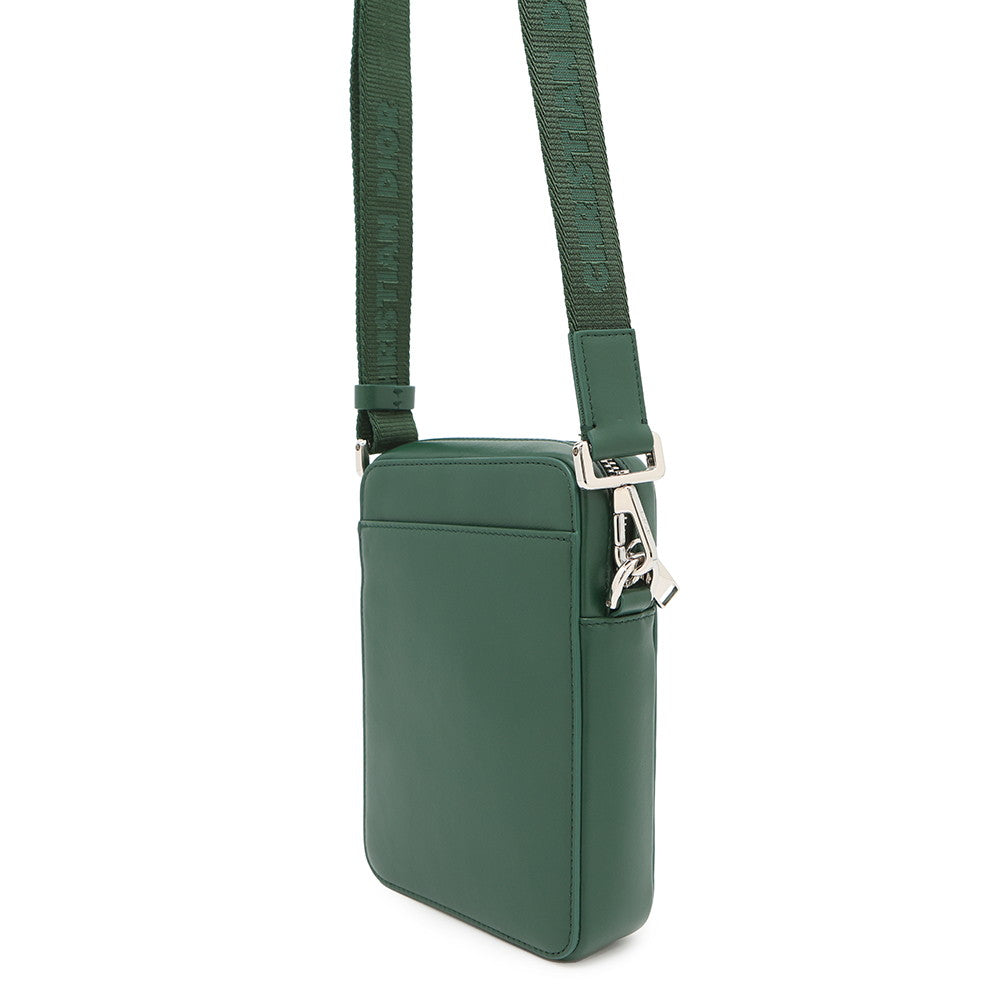 Dior World Tour Messenger Pouch Esbc Clp Handbag Leather Green Travel Bag