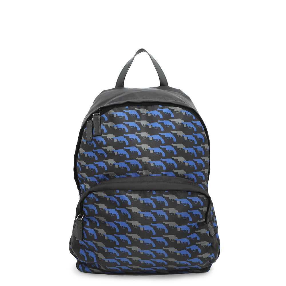 Prada Backpack ?Pistol BlueVZ0066 Nylon Black