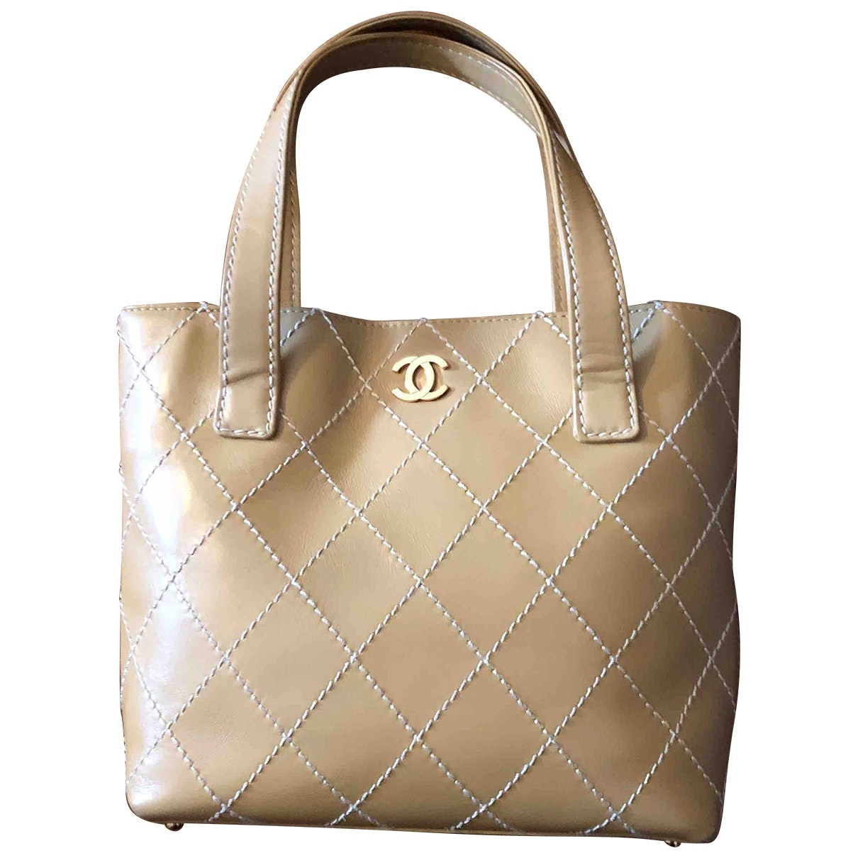 beige leather handbag Classic