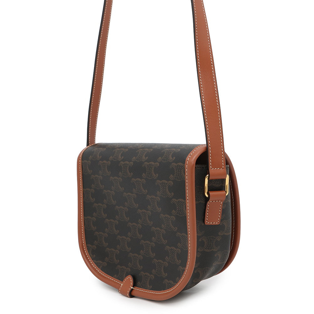 Triomphe Folco Shoulder Bag Pvc Size Leather Tan