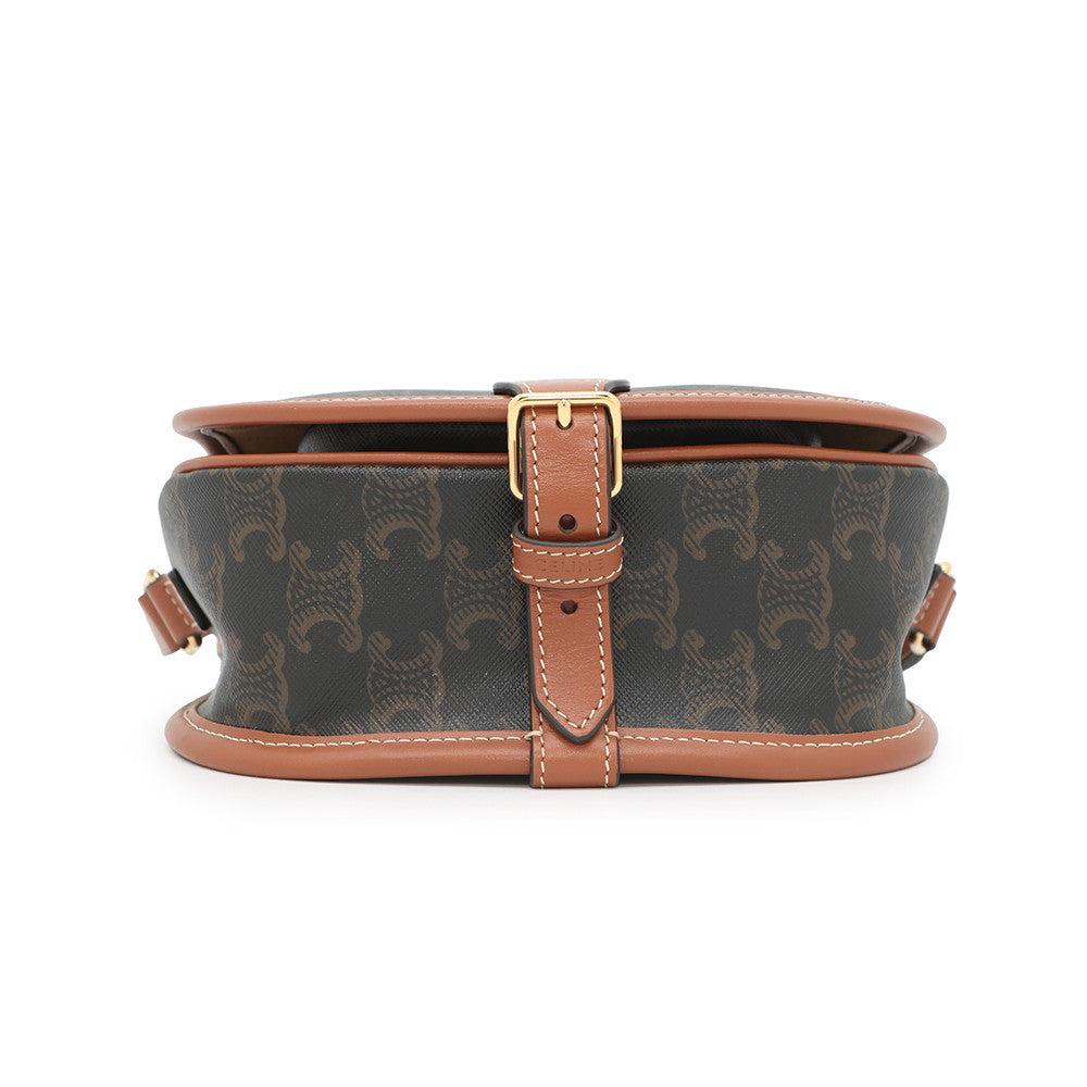 Triomphe Folco Shoulder Bag Pvc Size Leather Tan
