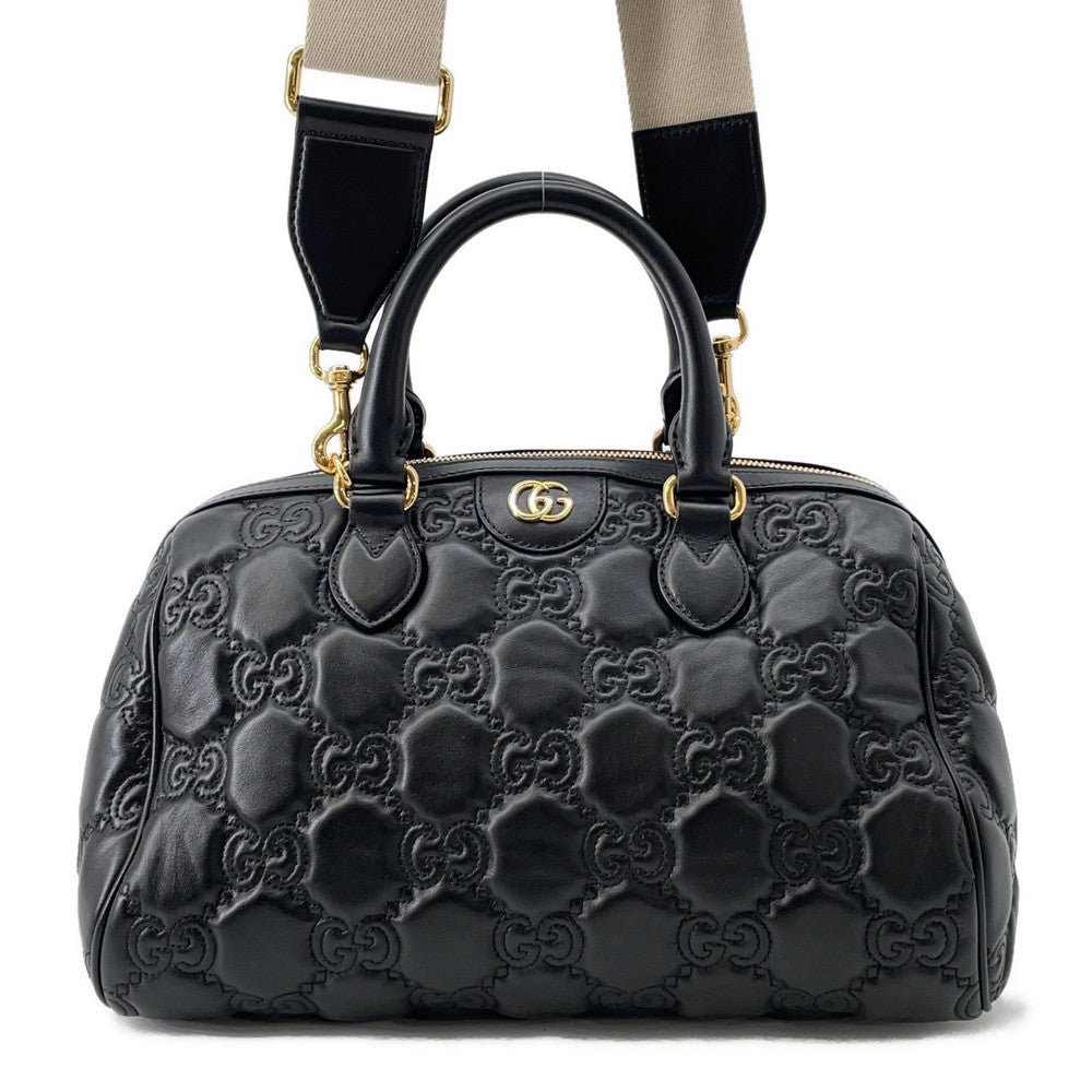 Gucci GGMatelasse 2wayTravel Black702242 Leather Travel Bag
