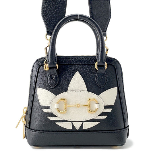 Gucci GUCCIxadidas Horsebit1955 Black677212 Leather Shoulder Bag