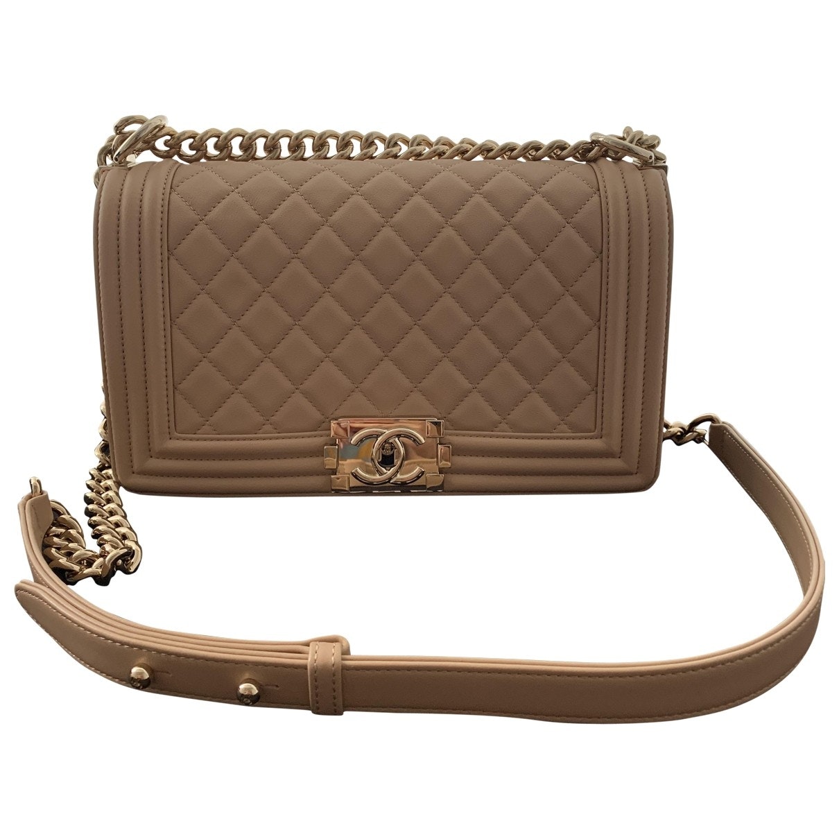 boy camel leather handbag Signature