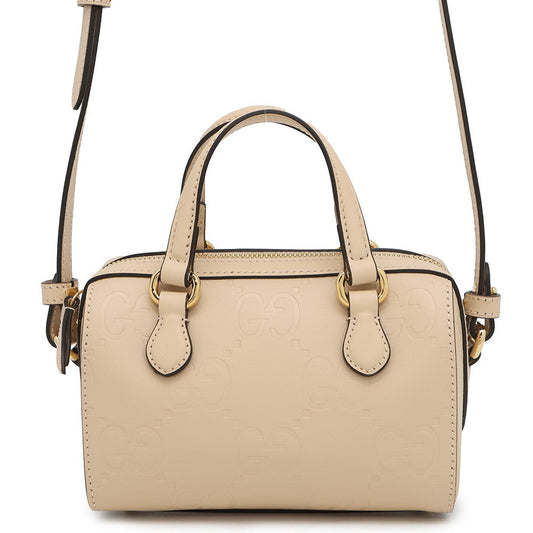 Gucci GG Super 2WAY Beige790130 Leather Mini Travel Bag