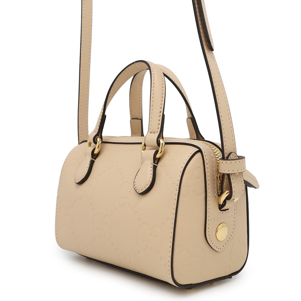 Gucci GG Super 2WAY Beige790130 Leather Mini Travel Bag
