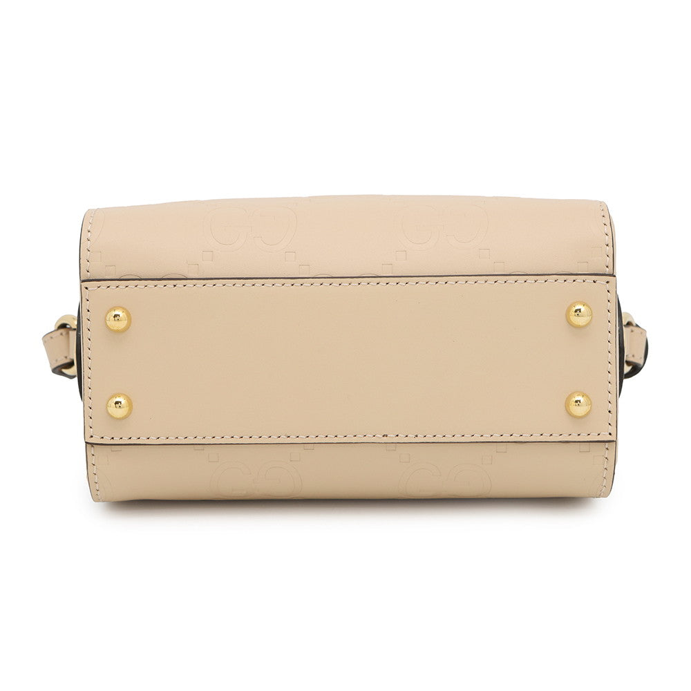 Gucci GG Super 2WAY Beige790130 Leather Mini Travel Bag