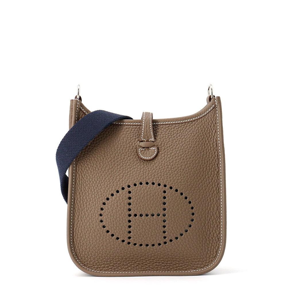 Evelyne Long Etoupe Nuit Taurillon Clemence Size Blue Travel Bag
