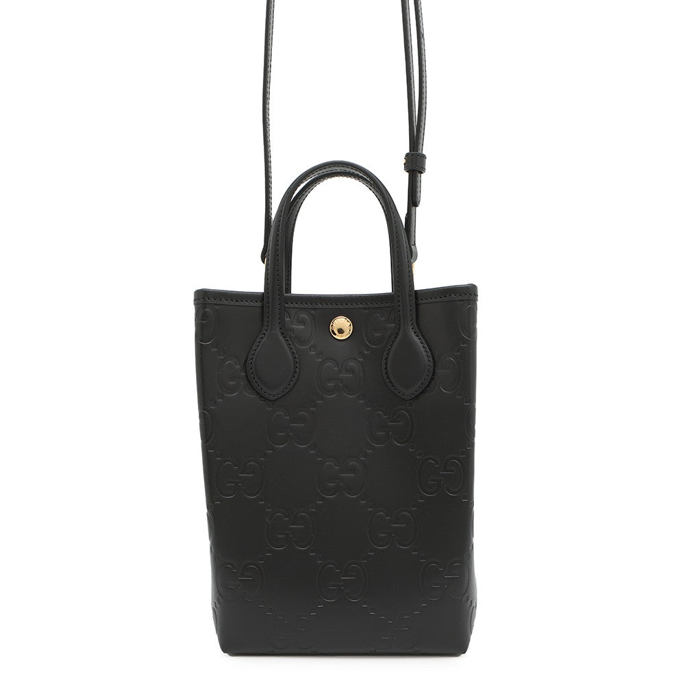 Gucci GG Super 2WAY Black790133 Leather Mini Bag