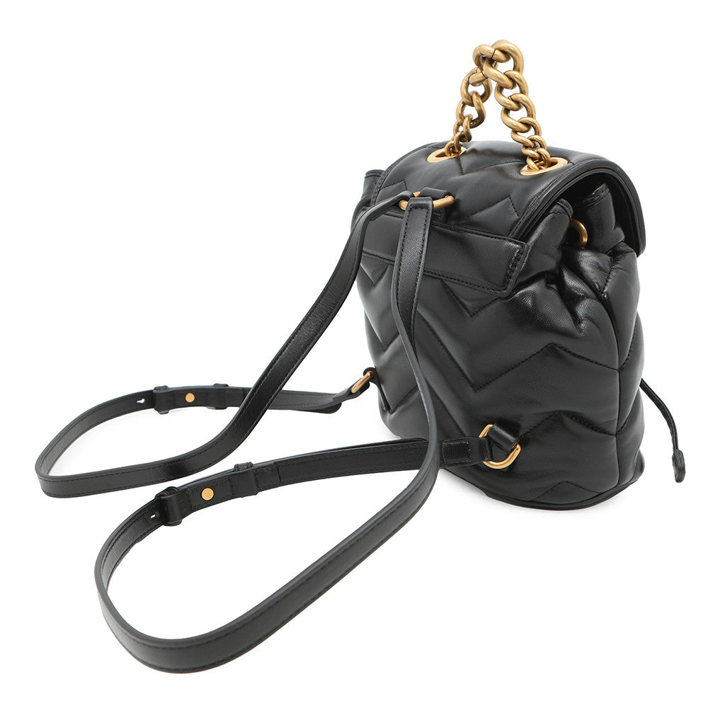 Gucci GG Marmont Backpack Black777253 Leather Mini
