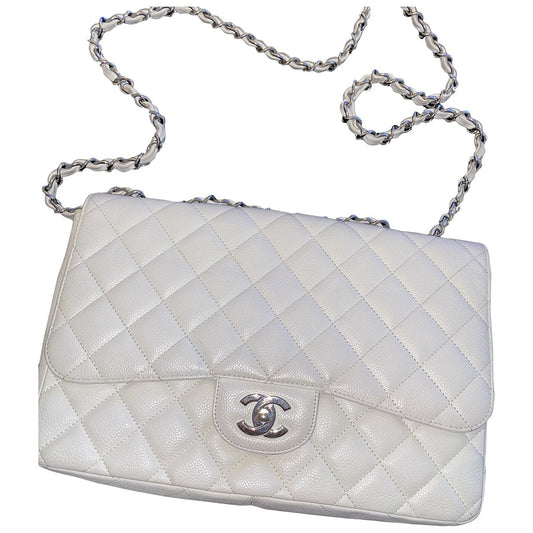 timeless/classique white leather handbag Polished