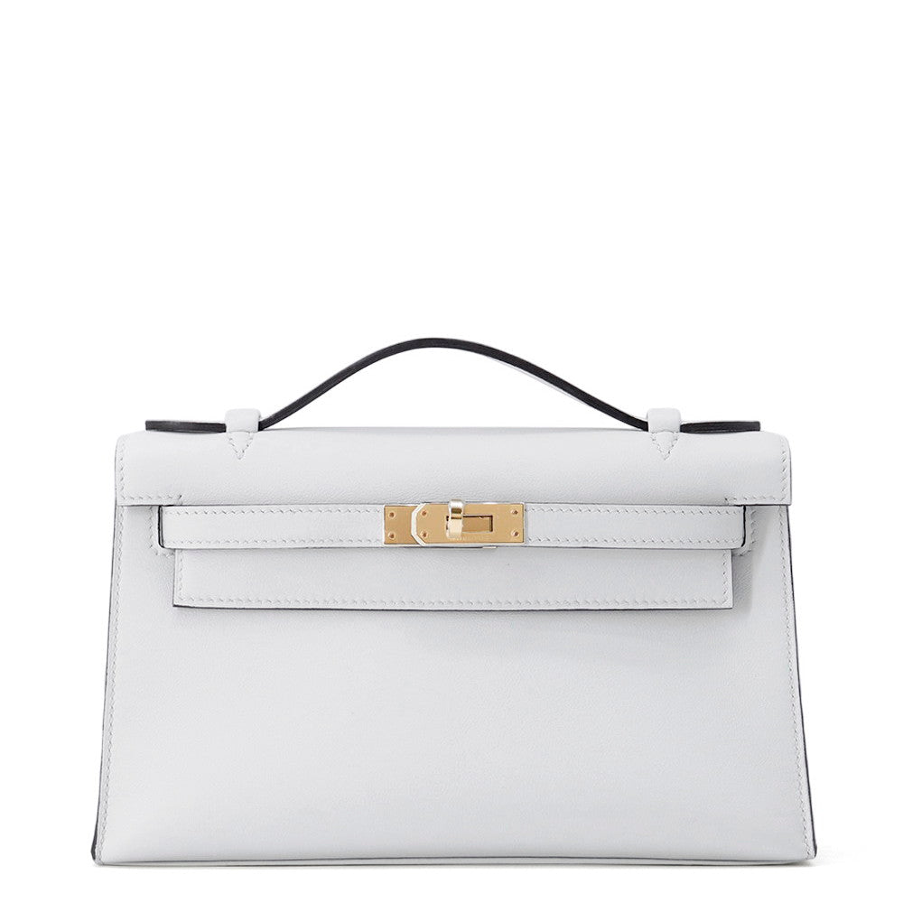 Pochettekelly Gri Platinum Swift Handbag Leather Travel Bag