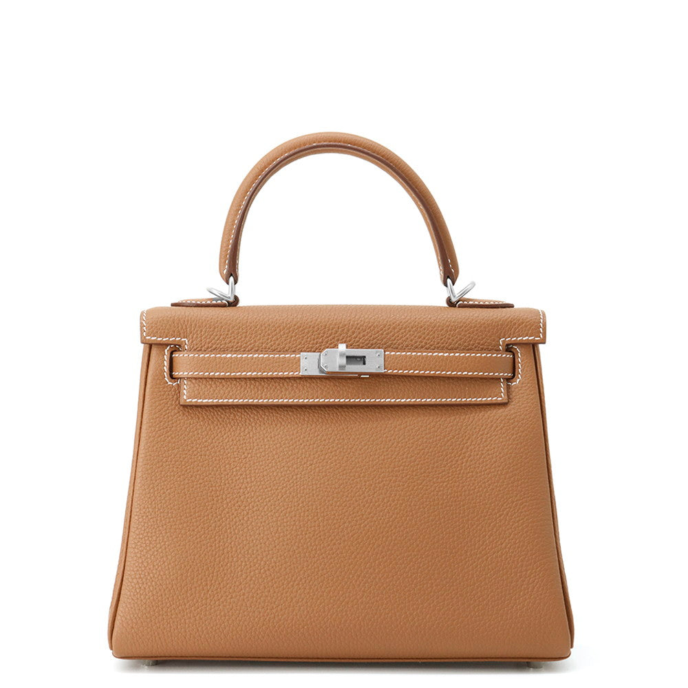 Kelly Retourne Sewing Togo Size Handbag Leather Gold Travel Bag