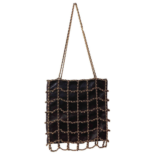 black leather handbag Signature Heritage