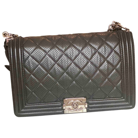 boy black leather handbag City