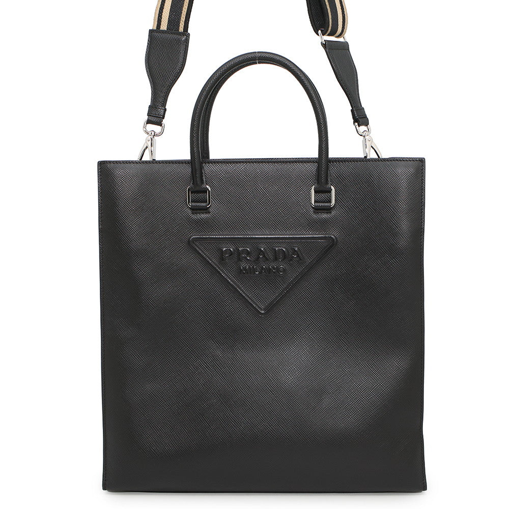 Saffiano Way Tote Bag Vg Leather Black