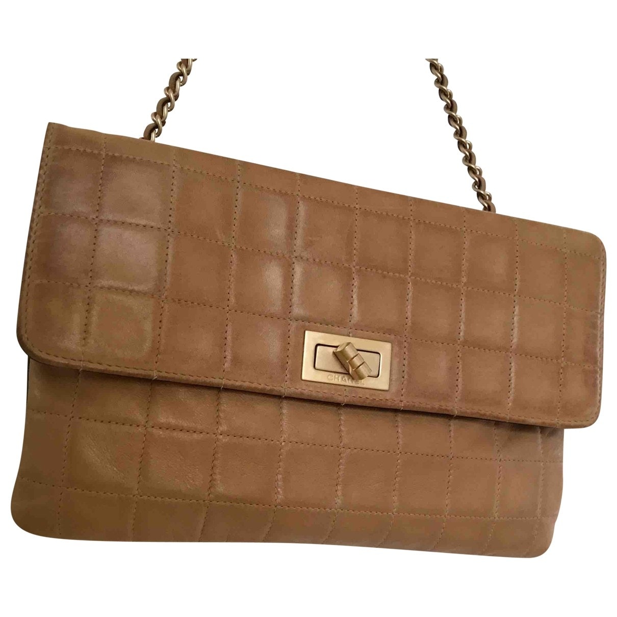 beige leather handbag Refined
