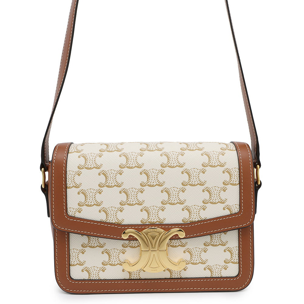 Teen Triomphe Shoulder Bag Bz . Bc Leather White